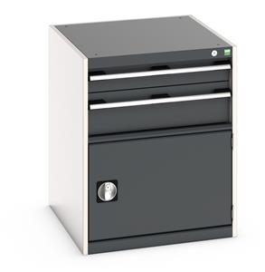 Bott Cubio drawer cabinet with overall dimensions of 650mm wide x 750mm deep x 800mm high Cabinet consists of 1 x 100mm, 1 x 175mm high drawers and 1 x 400mm high door 100% extension drawer with internal dimensions of 525mm wide x 625mm deep. Cupboard... Bott Cubio Tool Storage Drawer Units 650 mm wide 750 deep